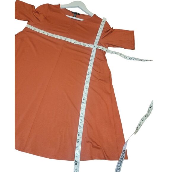 NWOT Eileen Fisher Rust Orange Pekoe Viscose Jersey Jewel Neck Tunic Tee Top S - Picture 9 of 12